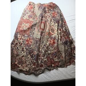 Vintage Paisley Floral Boho Fairy Maxi Skirt Pull on Women Size 14/16 Dressbarn